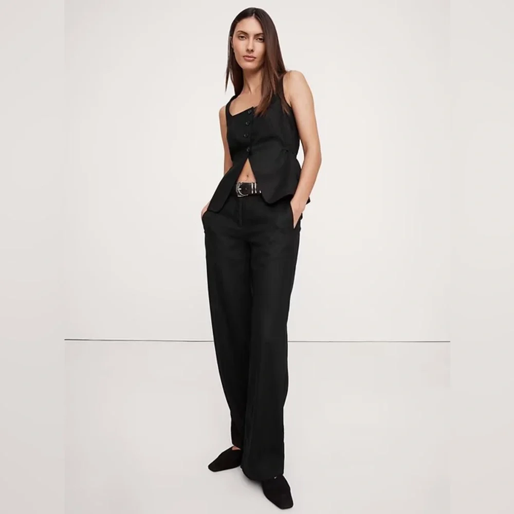 NWT! Banana Republic The Everyday Wide-Leg Linen Pant - Small Tall